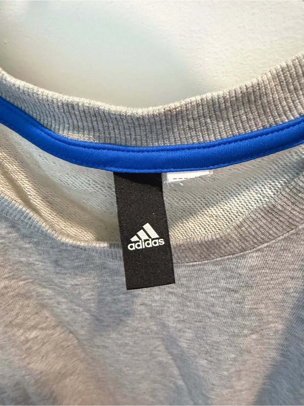 adidas Women’s Gray Layered Sweatshirt with White Mesh Hem